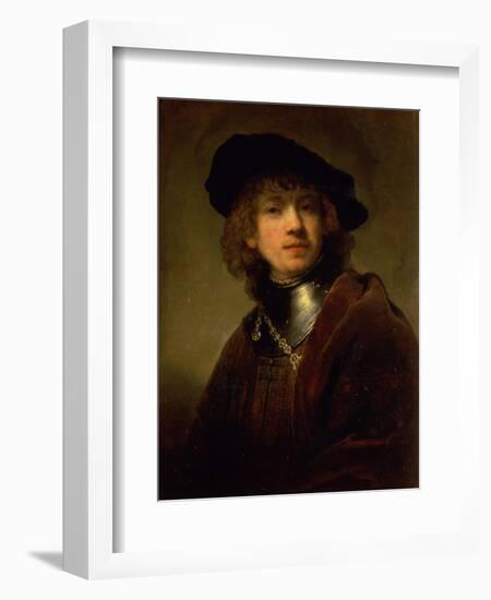 Tronie' of a Young Man with Gorget and Beret, circa 1639-Rembrandt van Rijn-Framed Giclee Print