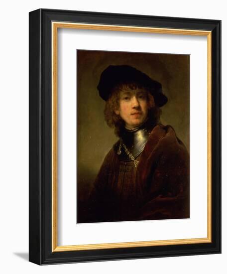 Tronie' of a Young Man with Gorget and Beret, circa 1639-Rembrandt van Rijn-Framed Giclee Print