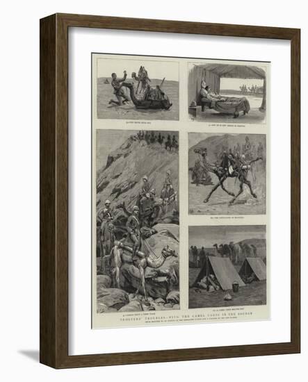 Troopers' Troubles, with the Camel Corps in the Soudan-null-Framed Giclee Print