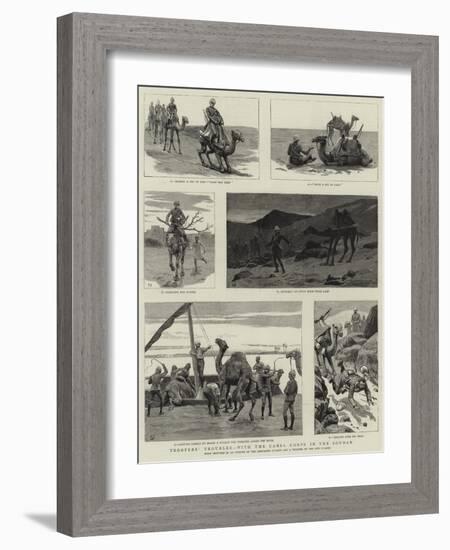 Troopers' Troubles, with the Camel Corps in the Soudan-null-Framed Giclee Print