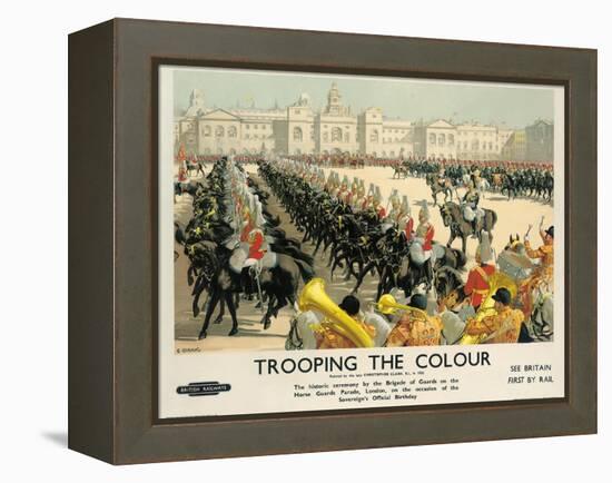 Trooping the Colour, Poster Advertising British Railways, c.1950-Christopher Clark-Framed Premier Image Canvas