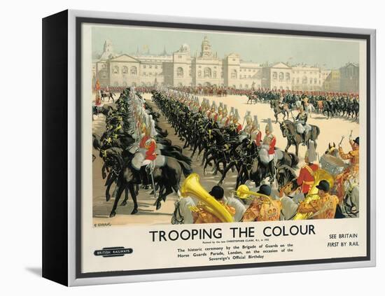 Trooping the Colour, Poster Advertising British Railways, c.1950-Christopher Clark-Framed Premier Image Canvas