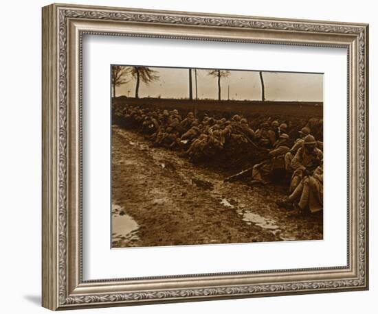 Troops by side of road, c1914-c1918-Unknown-Framed Photographic Print