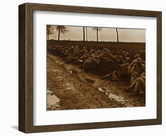 Troops by side of road, c1914-c1918-Unknown-Framed Photographic Print