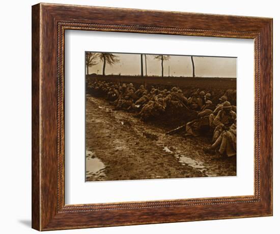 Troops by side of road, c1914-c1918-Unknown-Framed Photographic Print