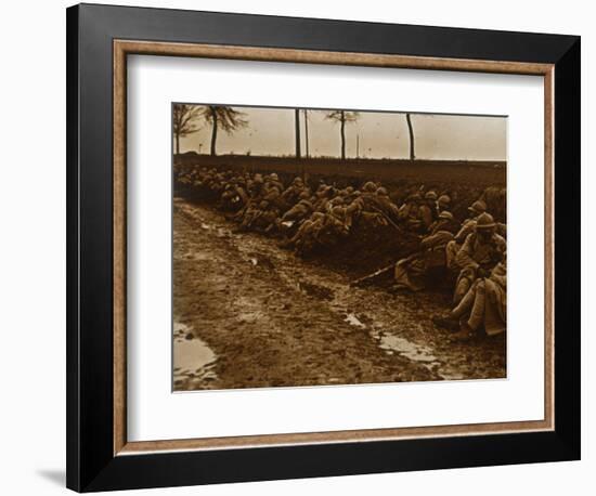 Troops by side of road, c1914-c1918-Unknown-Framed Photographic Print