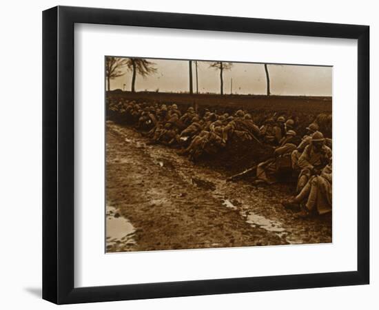 Troops by side of road, c1914-c1918-Unknown-Framed Photographic Print