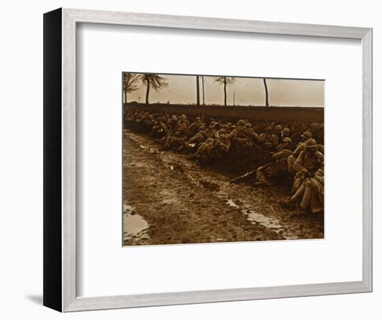 Troops by side of road, c1914-c1918-Unknown-Framed Photographic Print