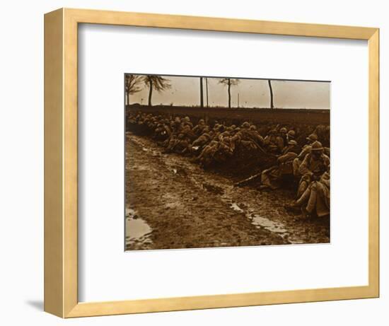 Troops by side of road, c1914-c1918-Unknown-Framed Photographic Print