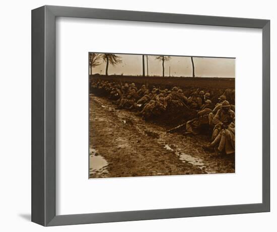 Troops by side of road, c1914-c1918-Unknown-Framed Photographic Print