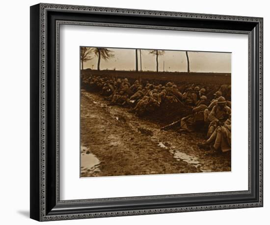 Troops by side of road, c1914-c1918-Unknown-Framed Photographic Print