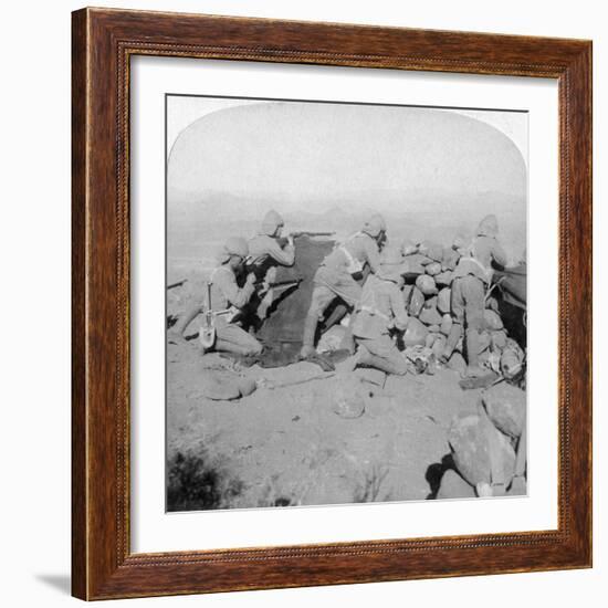 Troops Defending New Zealand Hill, Slingersfontein, South Africa, 25th January 1900-Underwood & Underwood-Framed Giclee Print