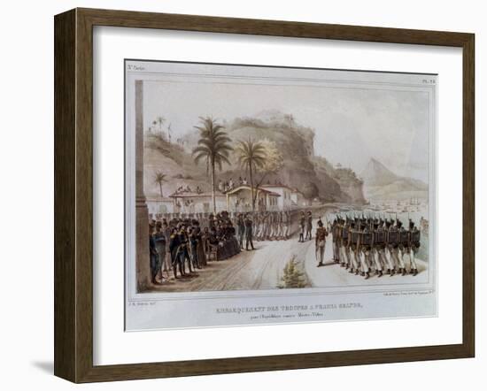 Troops in Prahia Grande for the 1811-14 Expedition Against Montevideo-Jean Baptiste Debret-Framed Art Print