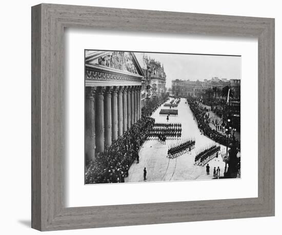 Troops Marching Down Avenida Alvear-null-Framed Photographic Print