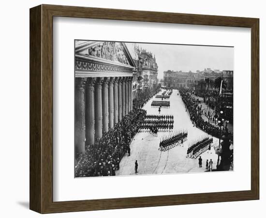 Troops Marching Down Avenida Alvear-null-Framed Photographic Print