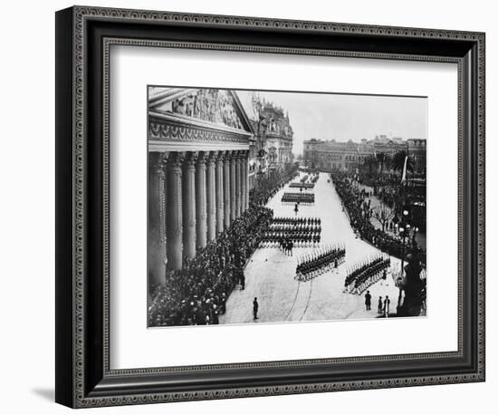 Troops Marching Down Avenida Alvear-null-Framed Photographic Print