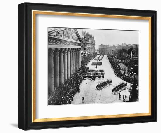 Troops Marching Down Avenida Alvear-null-Framed Photographic Print