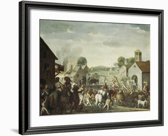 Troops Plundering a Village During the Thirty Year' War, 1660-Cornelis De Wael-Framed Giclee Print