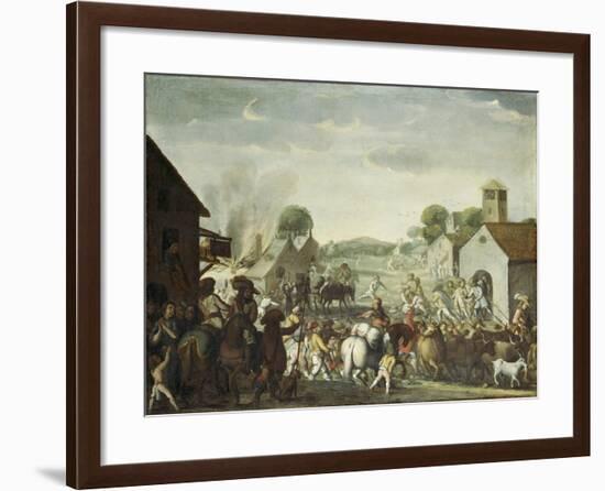 Troops Plundering a Village During the Thirty Year' War, 1660-Cornelis De Wael-Framed Giclee Print