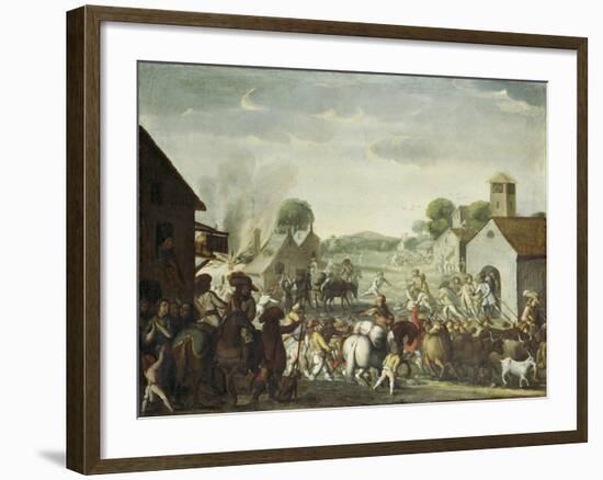 Troops Plundering a Village During the Thirty Year' War, 1660-Cornelis De Wael-Framed Giclee Print