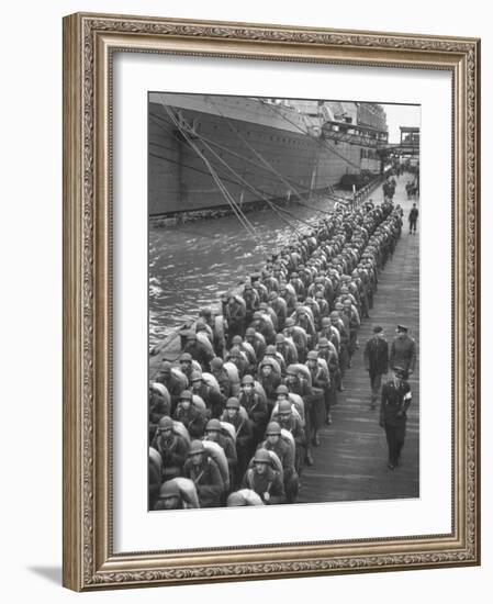 Troops Ready for D-Day Invasion of Normandy are Reviewed before Shipping Out, During WWII-Bob Landry-Framed Photographic Print