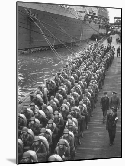 Troops Ready for D-Day Invasion of Normandy are Reviewed before Shipping Out, During WWII-Bob Landry-Mounted Photographic Print