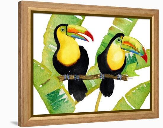 Tropcial Toucan Pair-Mary Escobedo-Framed Stretched Canvas