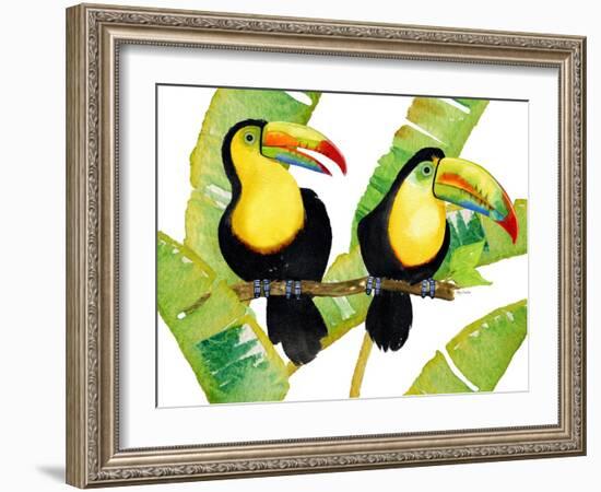 Tropcial Toucan Pair-Mary Escobedo-Framed Art Print