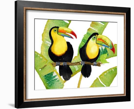 Tropcial Toucan Pair-Mary Escobedo-Framed Art Print