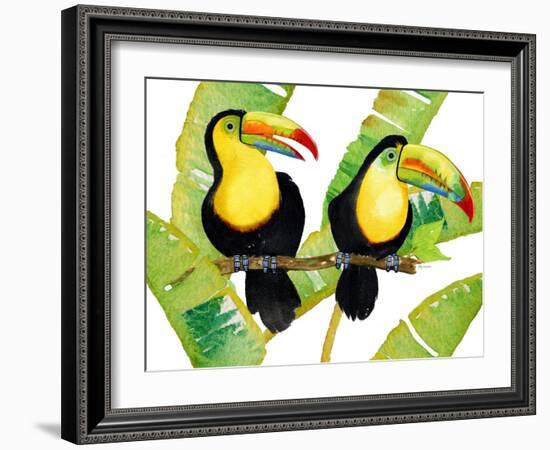 Tropcial Toucan Pair-Mary Escobedo-Framed Art Print