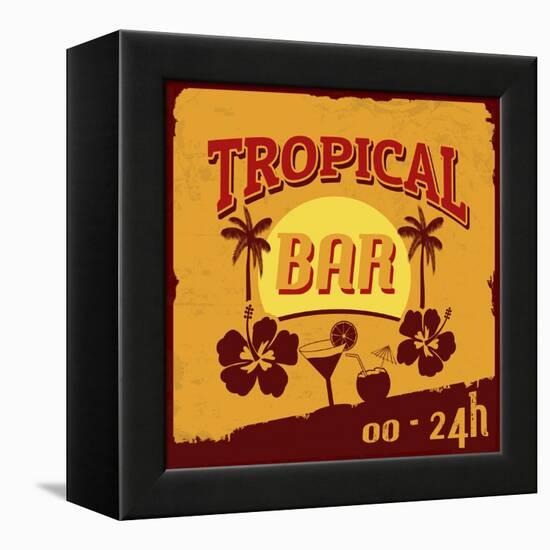 Tropical Bar Poster-radubalint-Framed Stretched Canvas