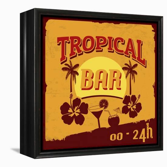 Tropical Bar Poster-radubalint-Framed Stretched Canvas