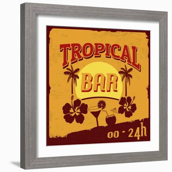 Tropical Bar Poster-radubalint-Framed Art Print