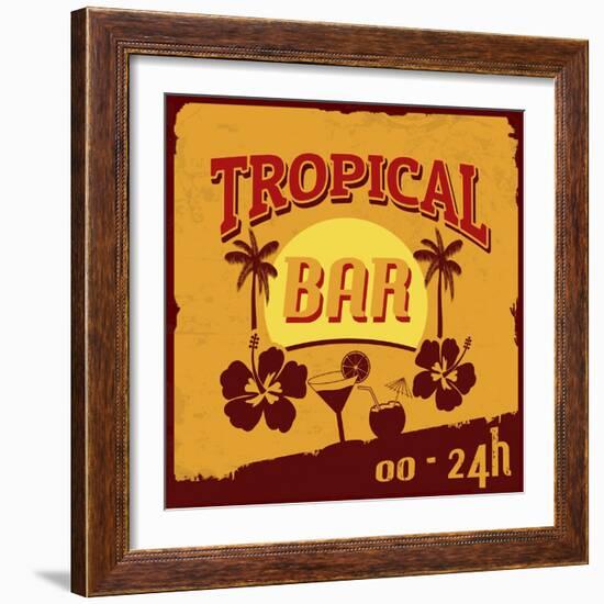 Tropical Bar Poster-radubalint-Framed Art Print