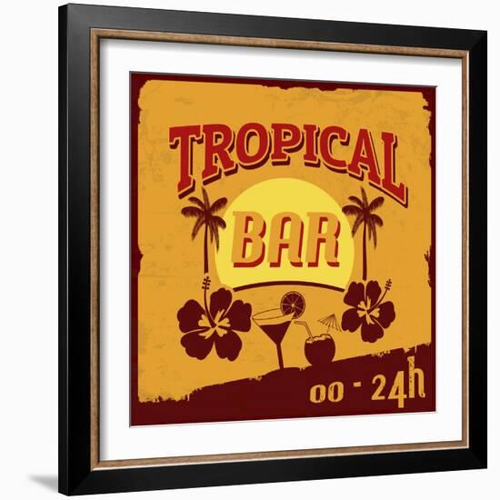 Tropical Bar Poster-radubalint-Framed Art Print