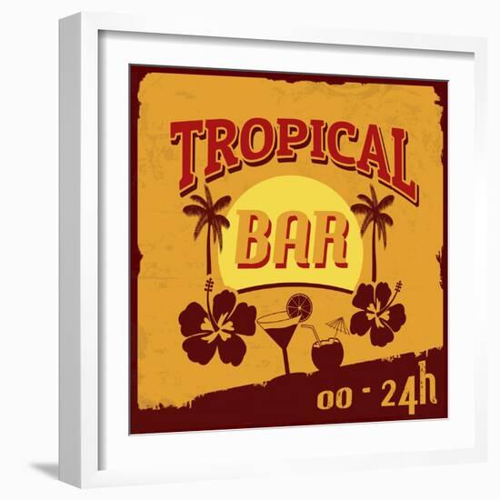 Tropical Bar Poster-radubalint-Framed Art Print