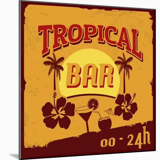 Tropical Bar Poster-radubalint-Mounted Art Print