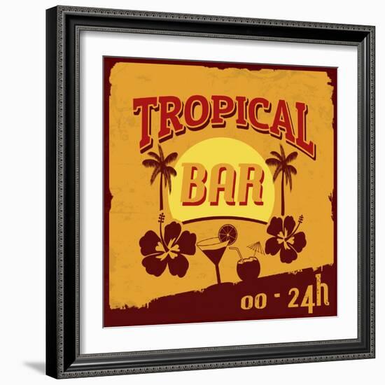 Tropical Bar Poster-radubalint-Framed Art Print