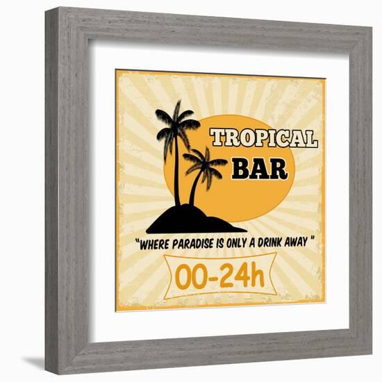 Tropical Bar Vintage Poster-radubalint-Framed Art Print