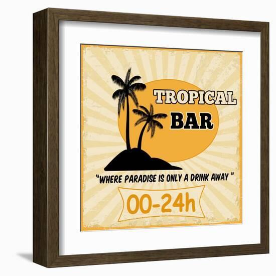 Tropical Bar Vintage Poster-radubalint-Framed Art Print