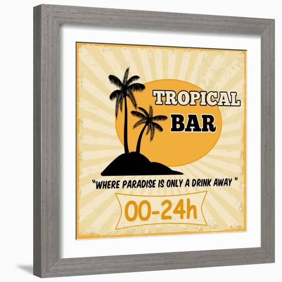 Tropical Bar Vintage Poster-radubalint-Framed Art Print