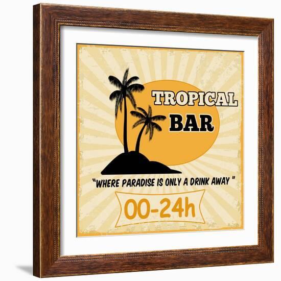 Tropical Bar Vintage Poster-radubalint-Framed Art Print