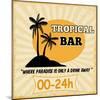 Tropical Bar Vintage Poster-radubalint-Mounted Art Print