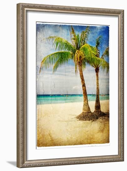 Tropical Beach - Artwork In Painting Style-Maugli-l-Framed Art Print