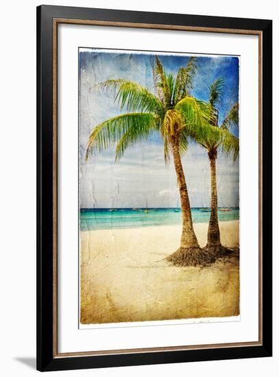 Tropical Beach - Artwork In Painting Style-Maugli-l-Framed Art Print