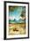 Tropical Beach - Artwork In Painting Style-Maugli-l-Framed Premium Giclee Print