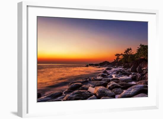 Tropical Beach At Beautiful Sunset. Nature Background-dmitry kushch-Framed Photographic Print