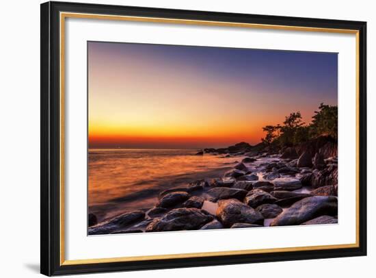 Tropical Beach At Beautiful Sunset. Nature Background-dmitry kushch-Framed Photographic Print