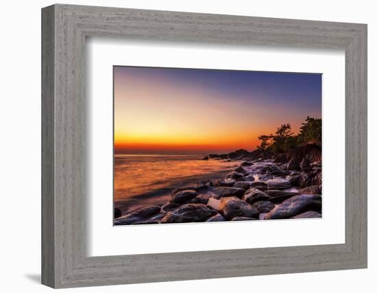 Tropical Beach At Beautiful Sunset. Nature Background-dmitry kushch-Framed Photographic Print