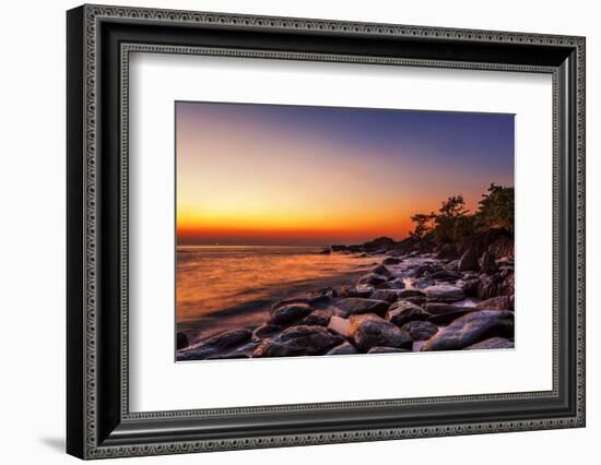 Tropical Beach At Beautiful Sunset. Nature Background-dmitry kushch-Framed Photographic Print